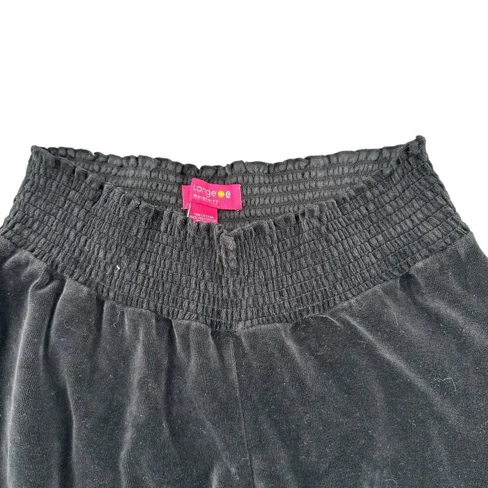 Maternity Black Velvet Maternity Pants Vintage 2000's Liz Lange Large - Picture 2 of 6